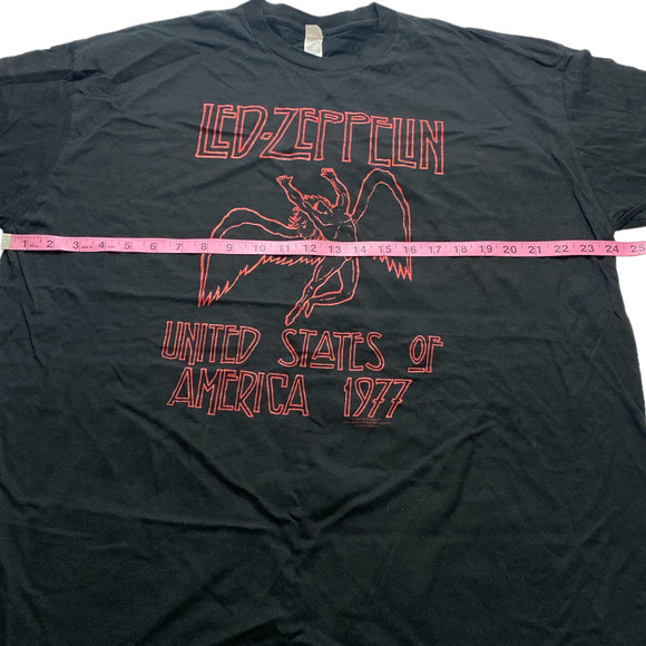 NWOT Led Zeppelin America Tour 1977 Logo T-Shirt Size - XL Color - Black - Picture 5 of 6